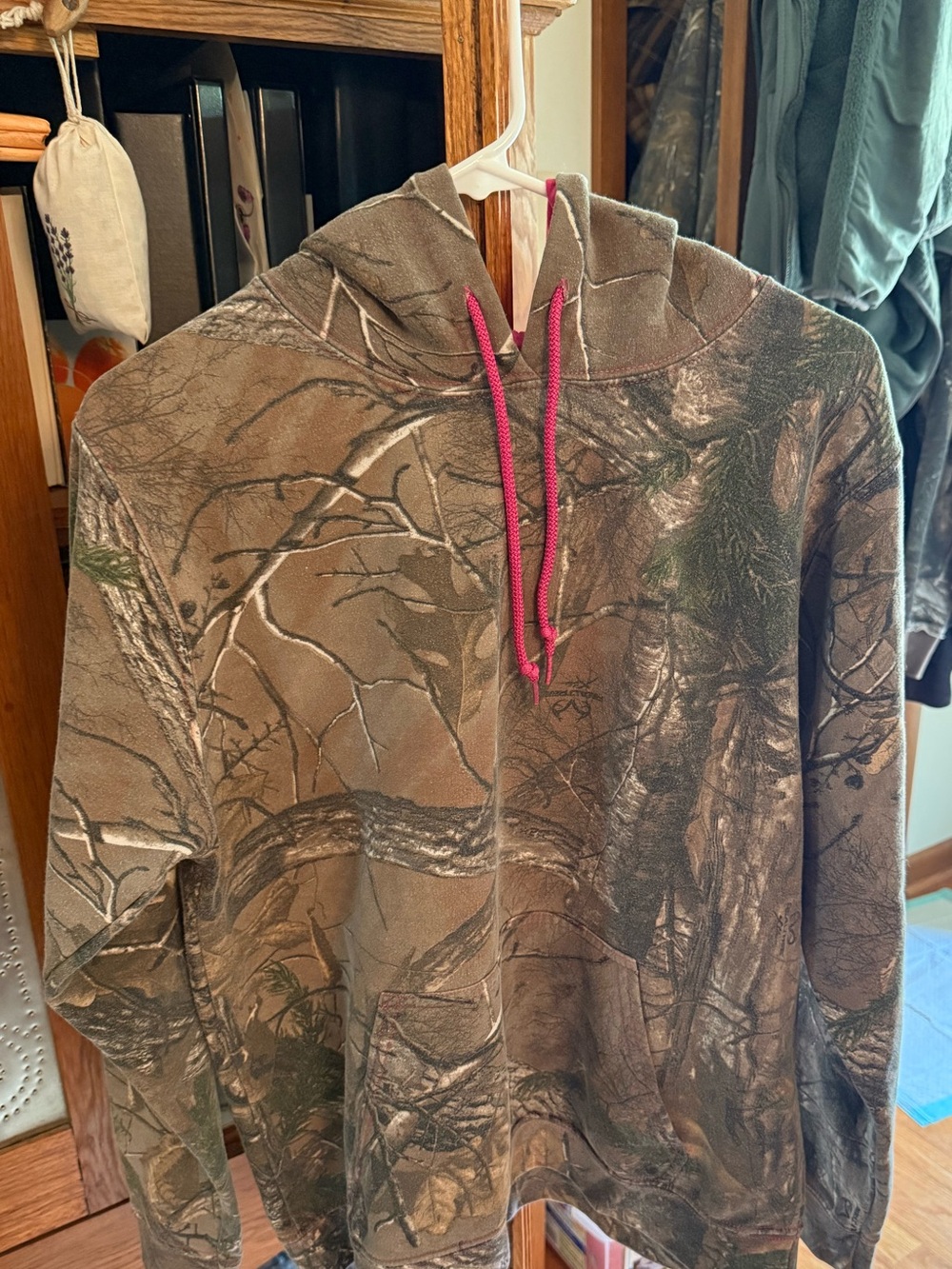 Realtree Camo Hoodie with Pink hoody lining and Drawcords